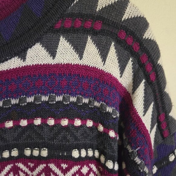 Segrets Sun Print Vintage Tunic Rolled Neck Sweater Size L - Picture 3 of 5